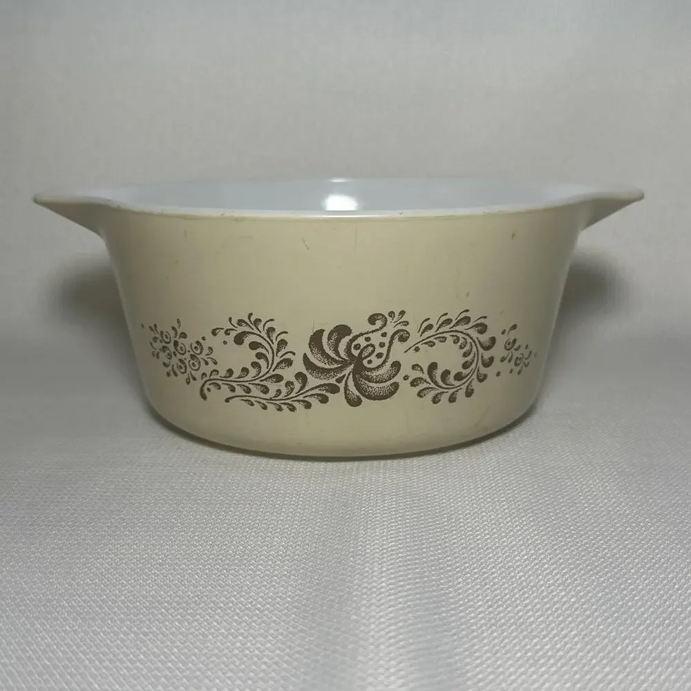 Vintage Pyrex By Corning Homestead Brown 474-B 1.5 qt Casserole Dish ~ NO LID